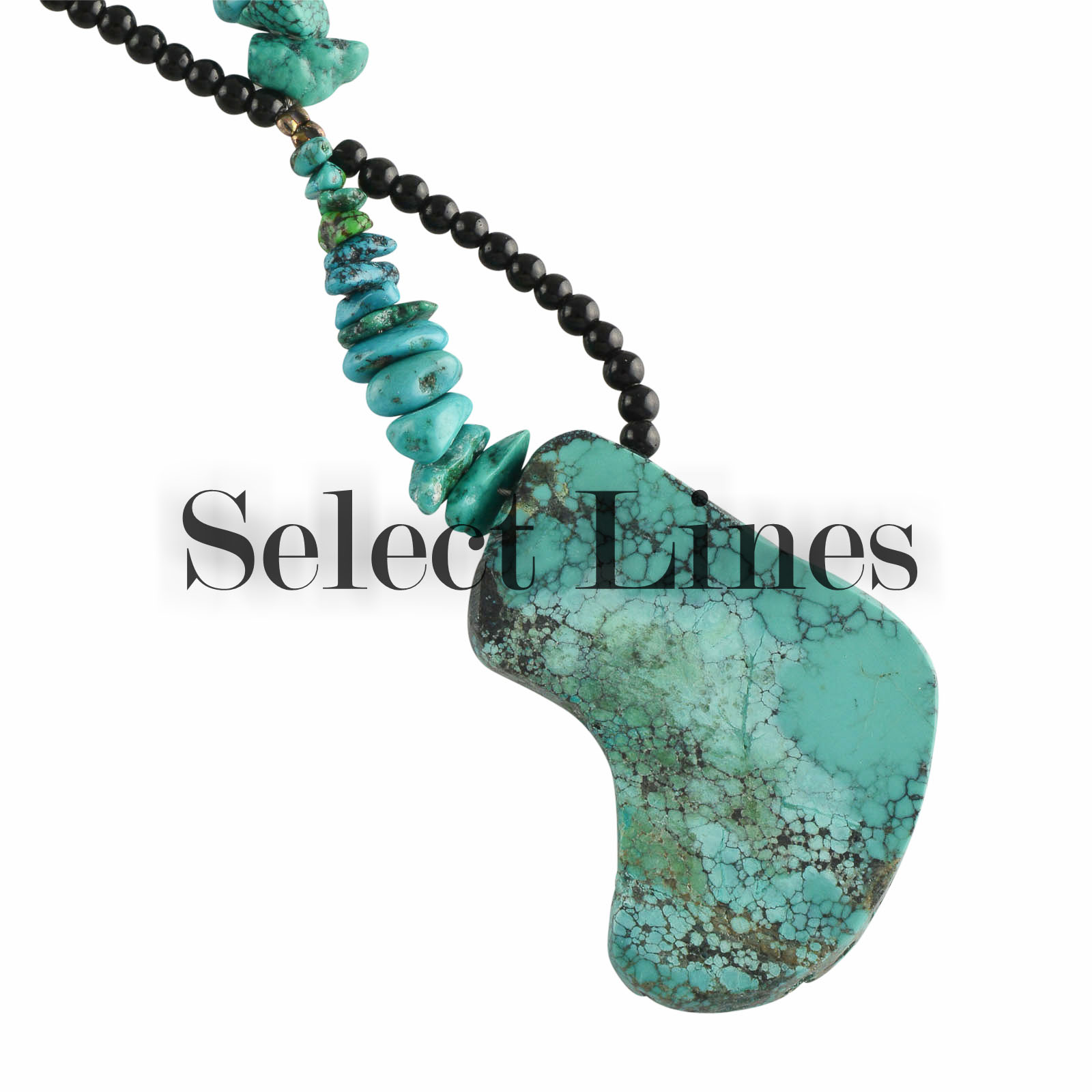 Sterling Silver Turquoise  Onyx Navajo Necklace.