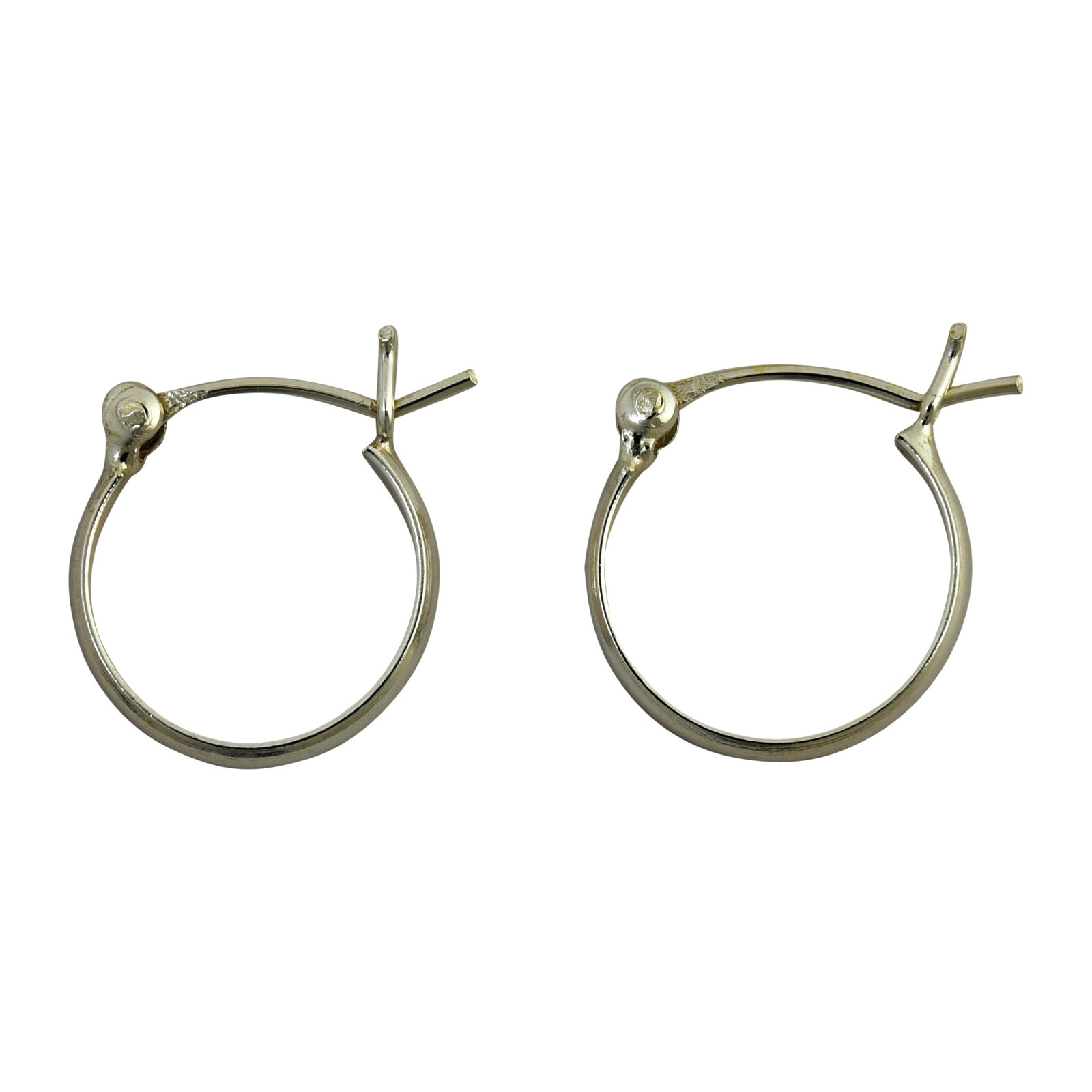   14mm Hinged Hoop Earrings Half Round .925 Italy Italian Jewelry  