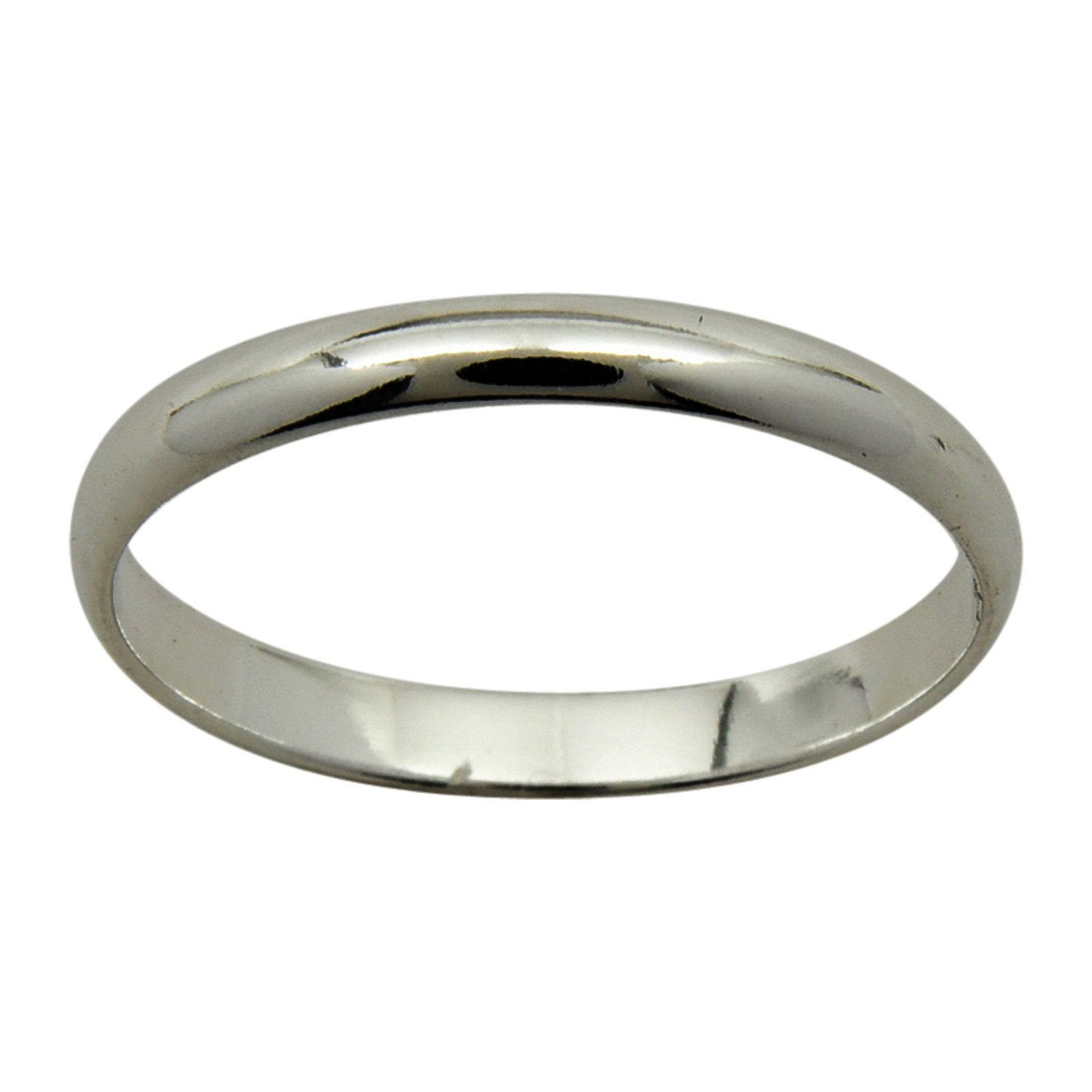 Sterling Silver Plain 2mm Band Wedding Ring Solid 925 Jewelry Rounded 