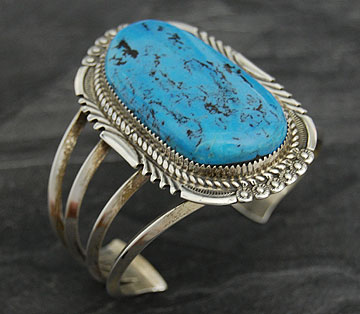 Navajo Sterling Silver Lauren Begay Turquoise Bracelet