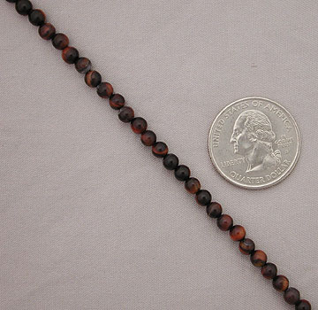 Red Tiger Eye 4mm 16 Round Beads Loose Strand Gemstone  