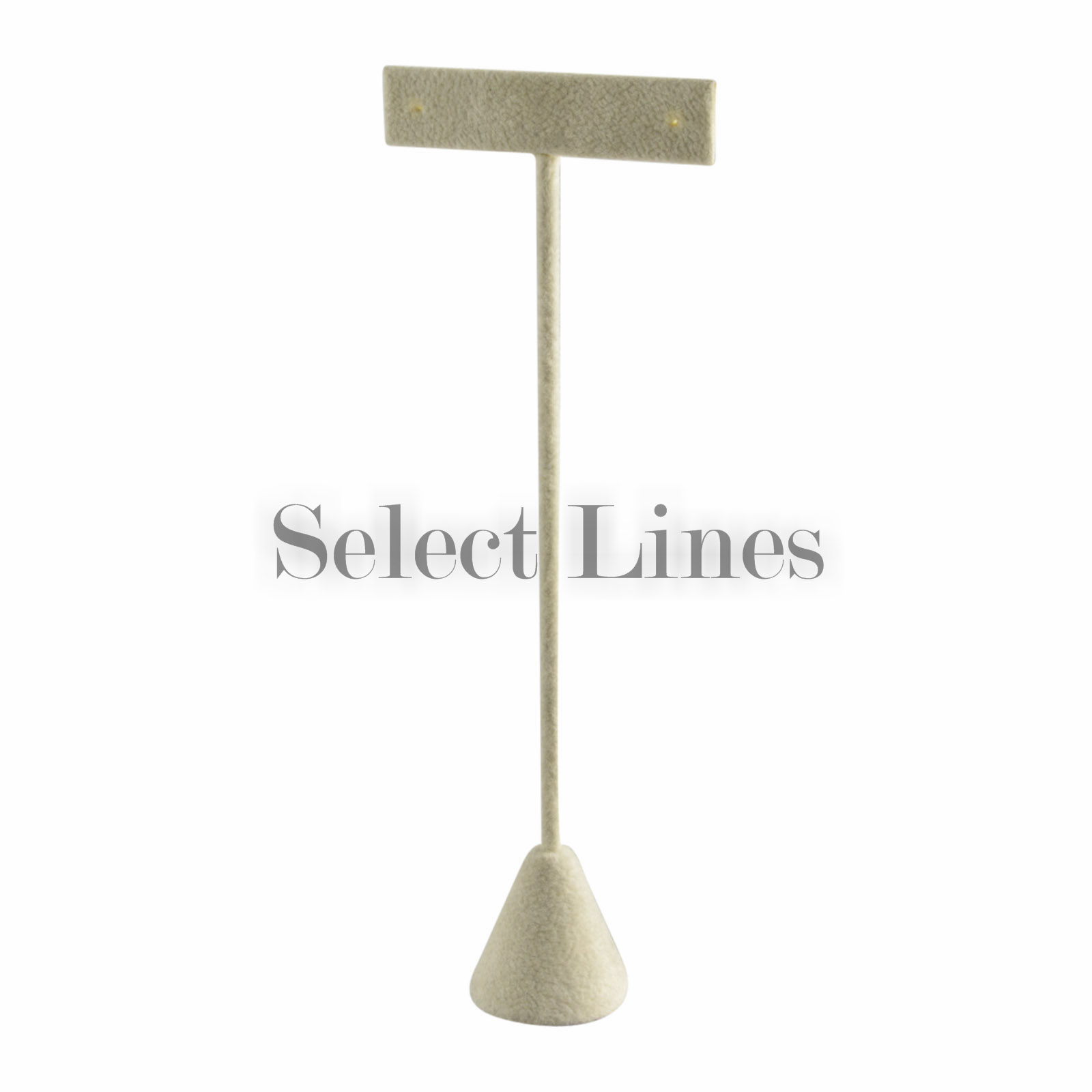 Beige Suede T Bar Earring Jewelry Display Stand 6 3/4  