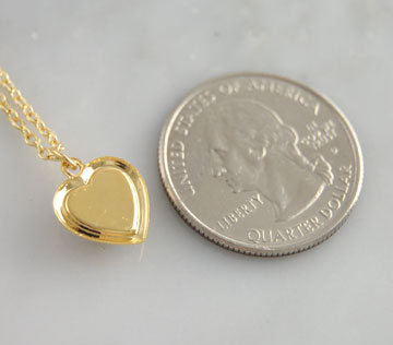 Gold Flake 14k Plated Heart Necklace Jewelry  