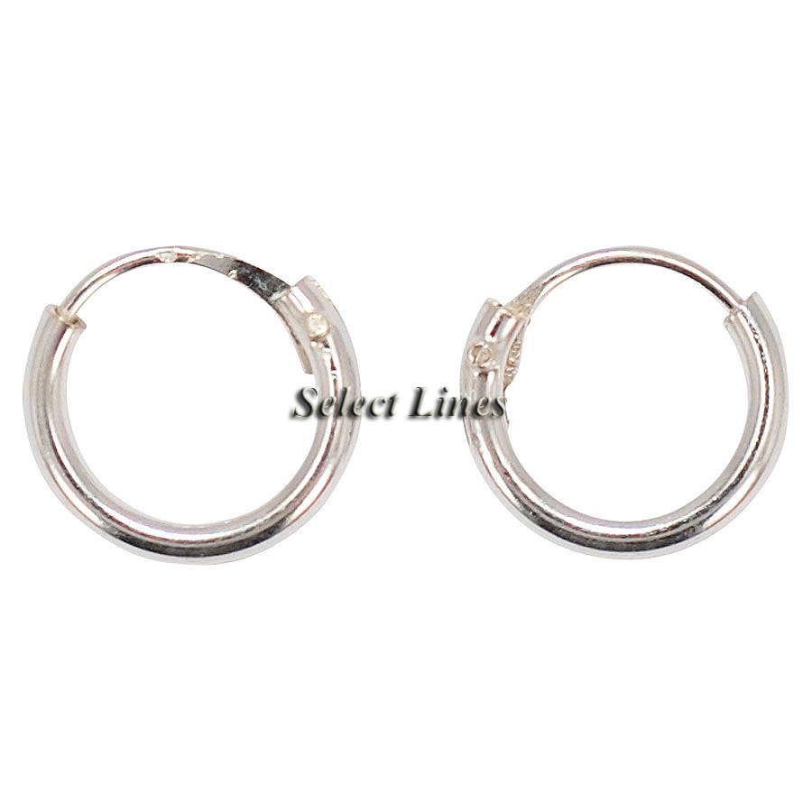   8mm Endless Hoop Earrings Round .925 Italy Italian Jewelry  