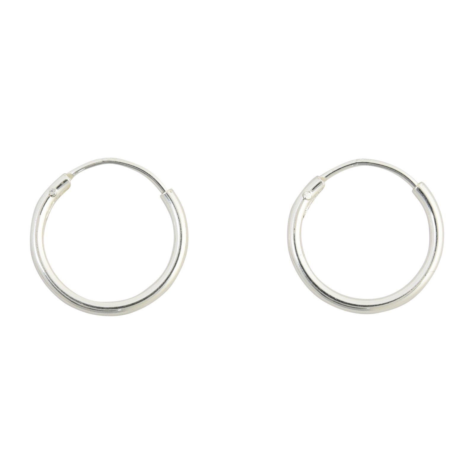 Sterling Silver 1.2mm x 12mm Endless Hoop Earrings Round .925 Jewelry ...