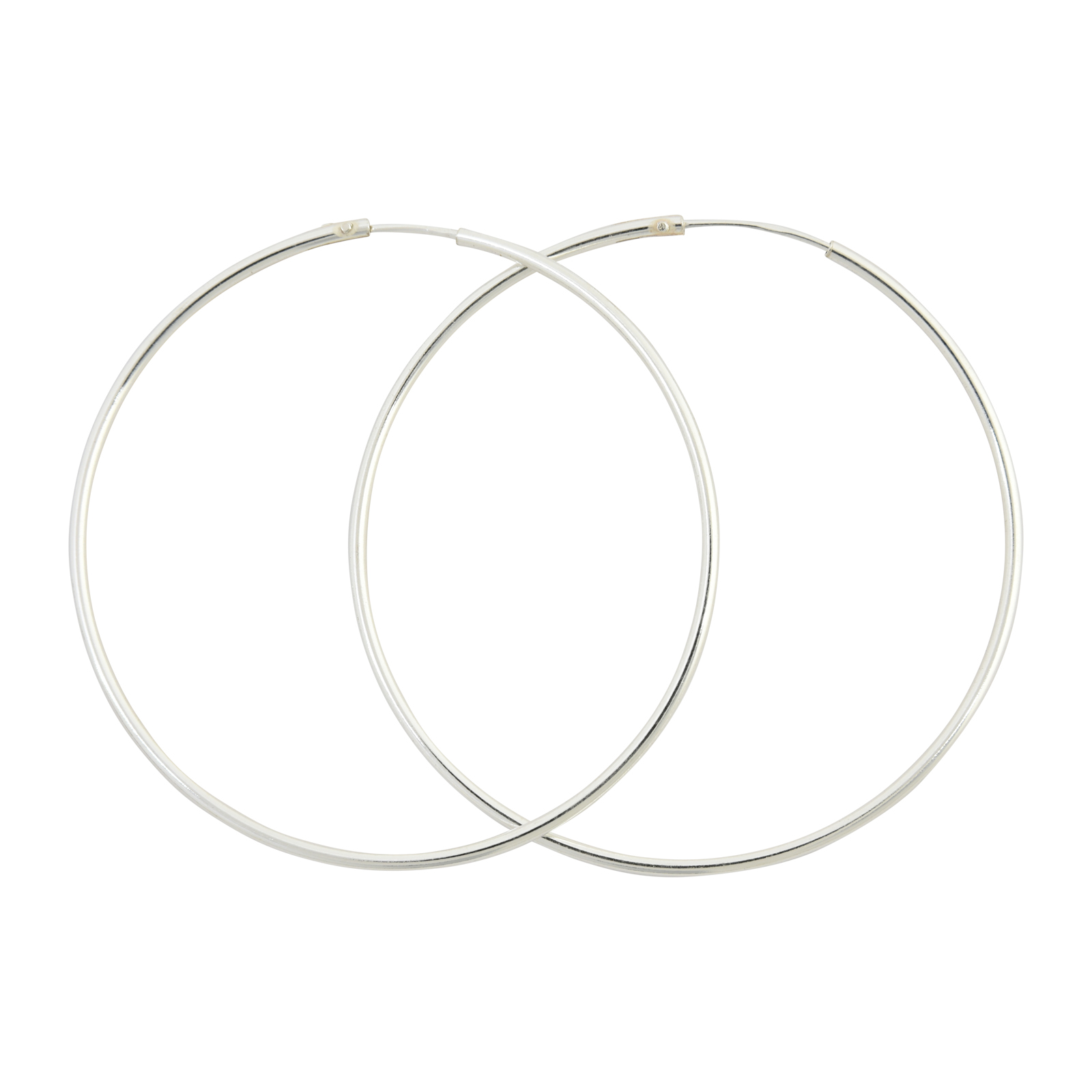   45mm Endless Hoop Earrings Round 925 Italy Italian Jewelry  