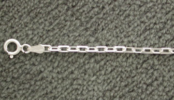 Solid Sterling Silver Anchor 3mm Chain Italian Italy  