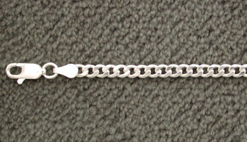 Sterling Silver Curb 4mm Link Chain Necklace Italy .925  