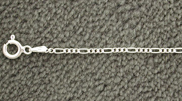 Sterling Silver Figaro 2mm Necklace Chain Italy .925  