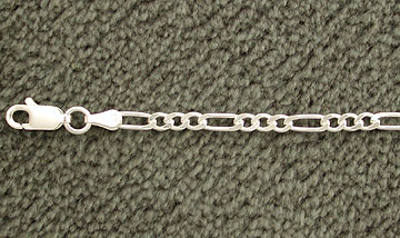 Sterling Silver Figaro 3mm Necklace Chain Italy Italian  