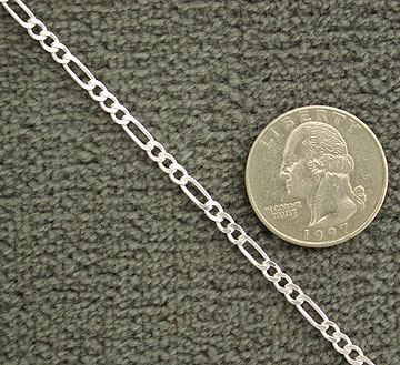 Sterling Silver Figaro 3mm Necklace Chain Italy Italian  