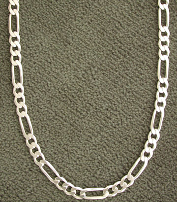 Sterling Silver Figaro 7mm Mens Necklace Chain Jewelry  