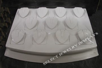 White Leather 11 Clip Ring Earring Tray Jewelry Display  