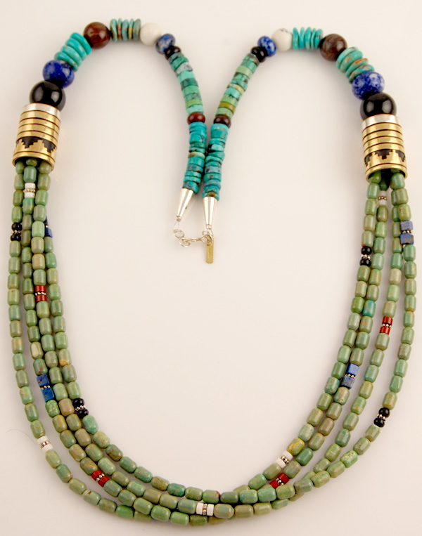 Tommy Singer Turquoise Strand Navajo Silver Necklace Thomas Native ...